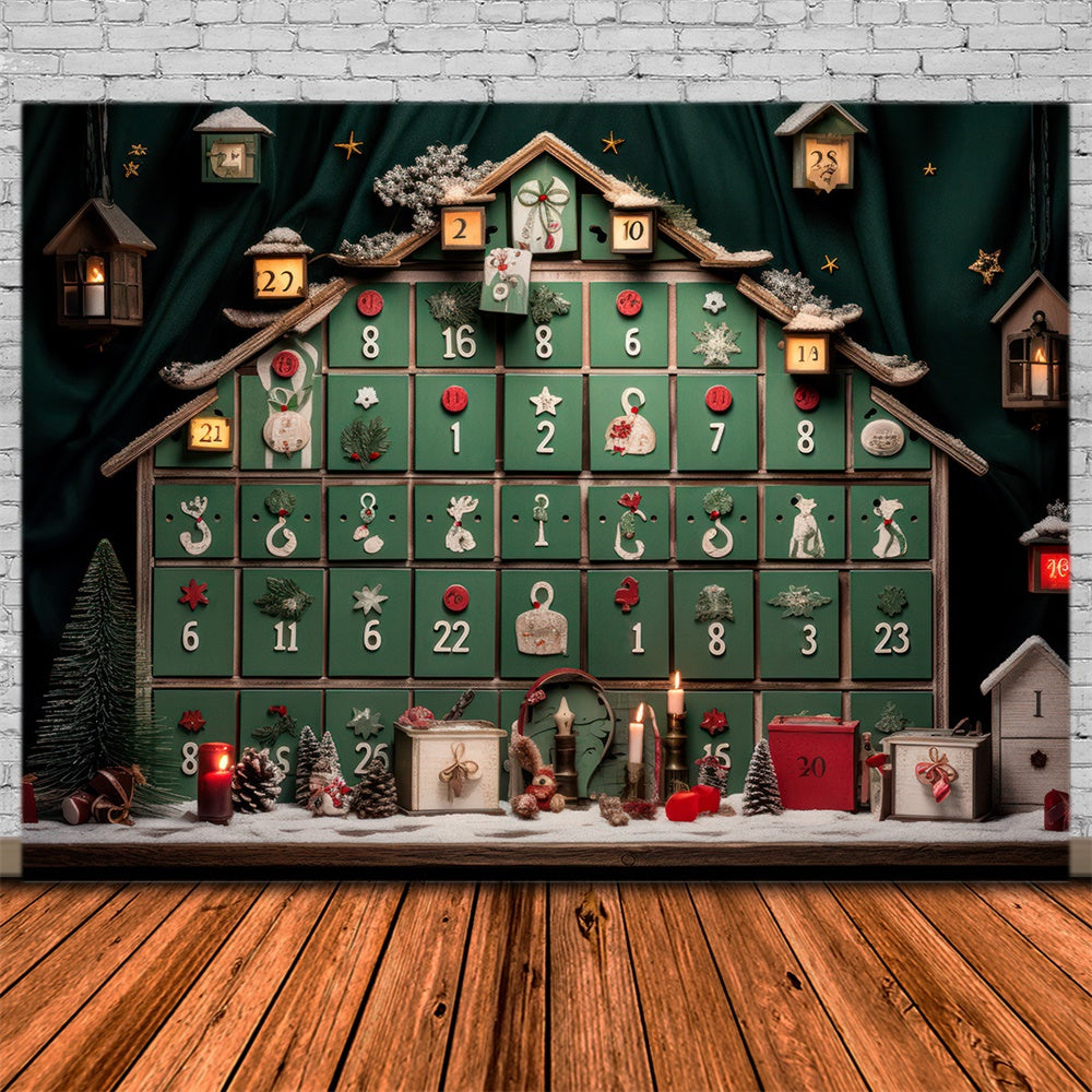 Christmas Advent Calendar Rustic Decor Backdrop RR8-226