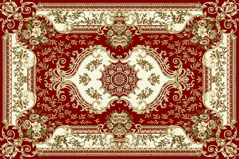 Ornate Red and Gold Carpet Floor Backdrop RR8-298