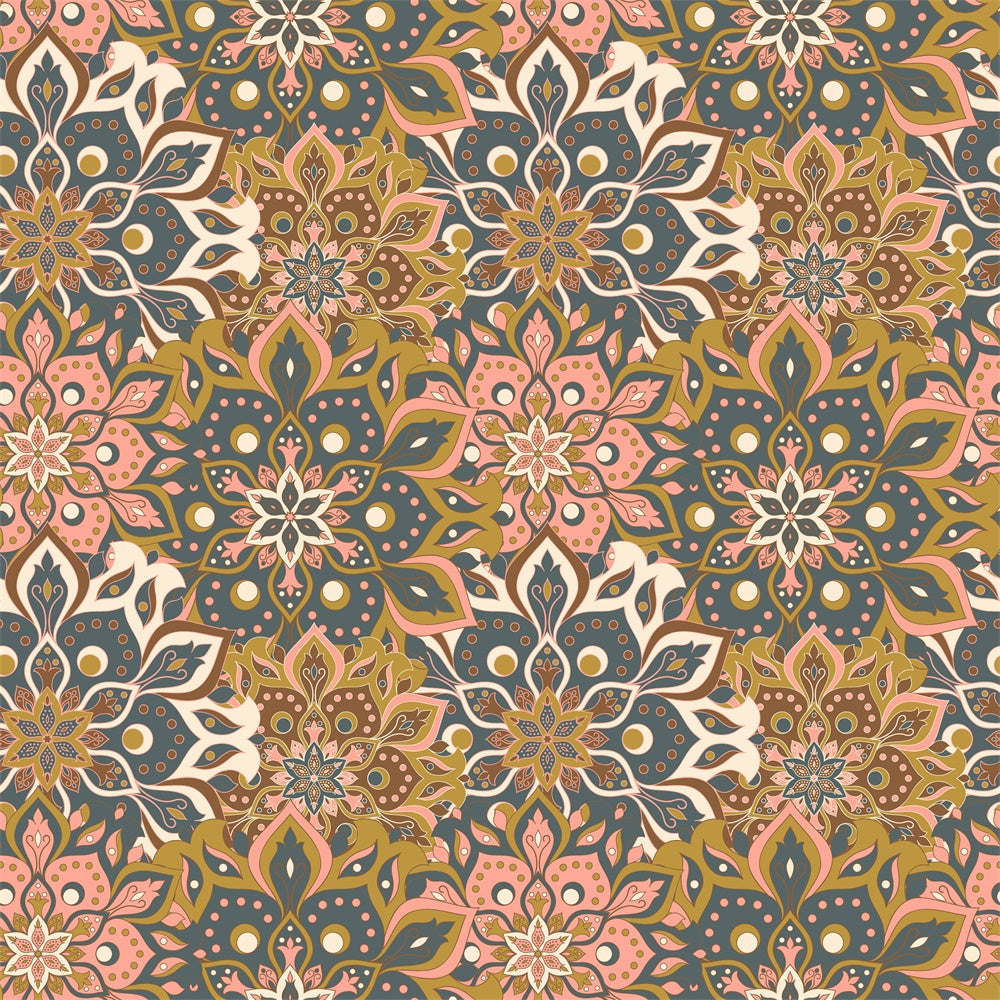Intricate Geometric Floral Pattern Floor Backdrop RR8-304