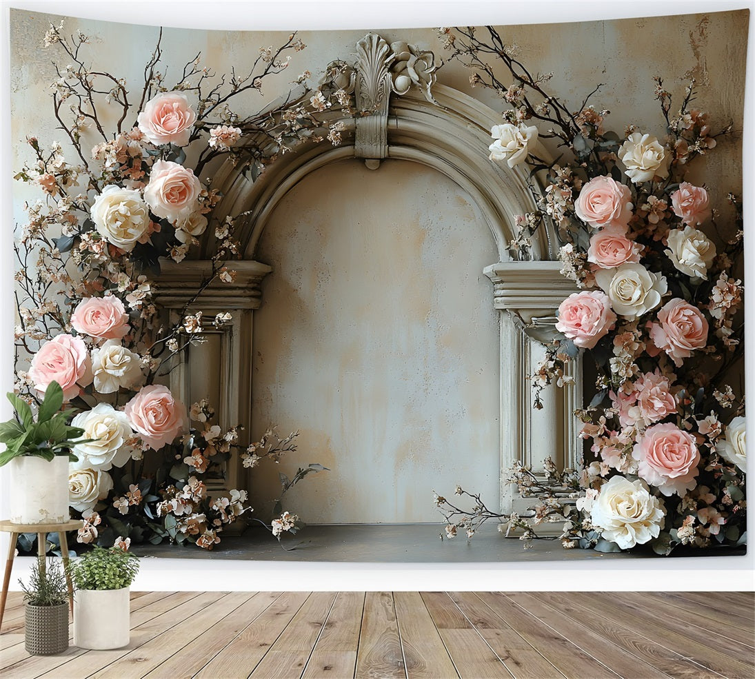 Elegant Floral Archway Boho Backdrop RR8-406