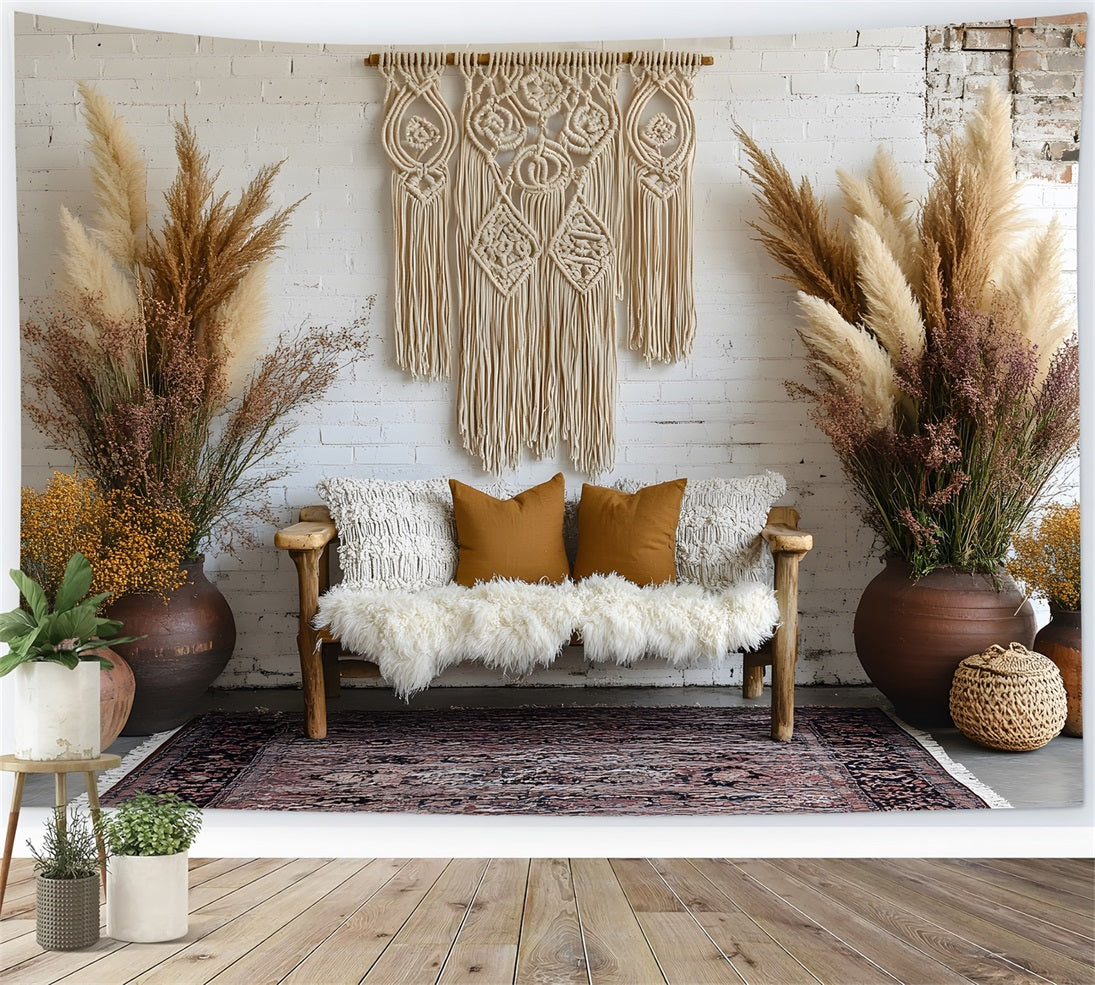 Whimsical Florals Pampas Wedding Backdrop RR8-442