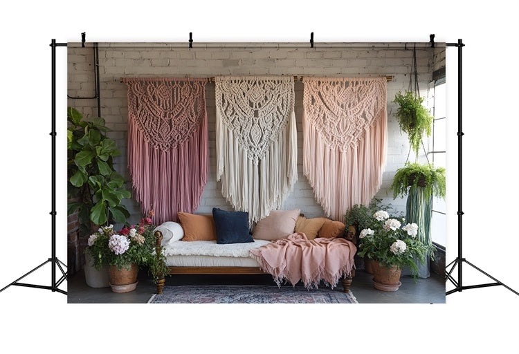 Triple Macramé Hanging Bohemian Backdrop RR8-503