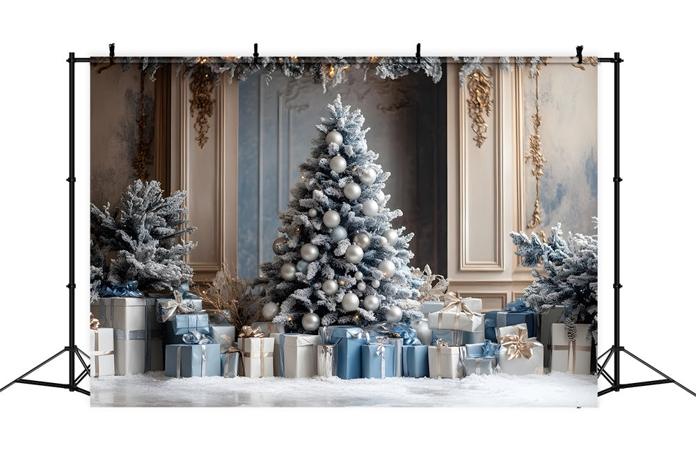 Christmas Tree Retro Wall Gift Boxes Backdrop RR8-51
