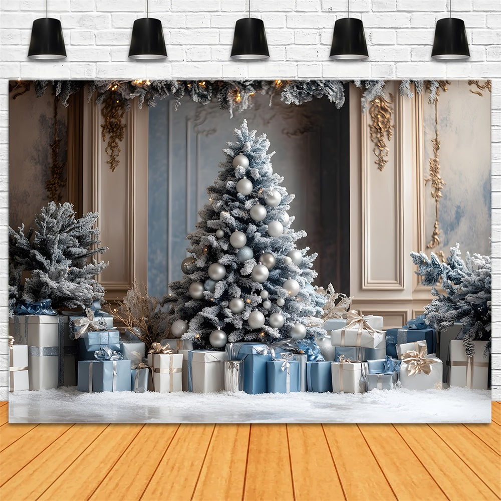 Christmas Tree Retro Wall Gift Boxes Backdrop RR8-51
