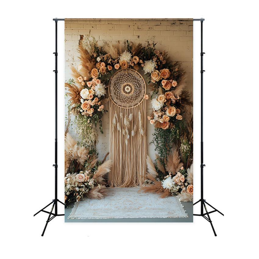 Natural Boho Chic Lounge Setting Backdrop RR8-513
