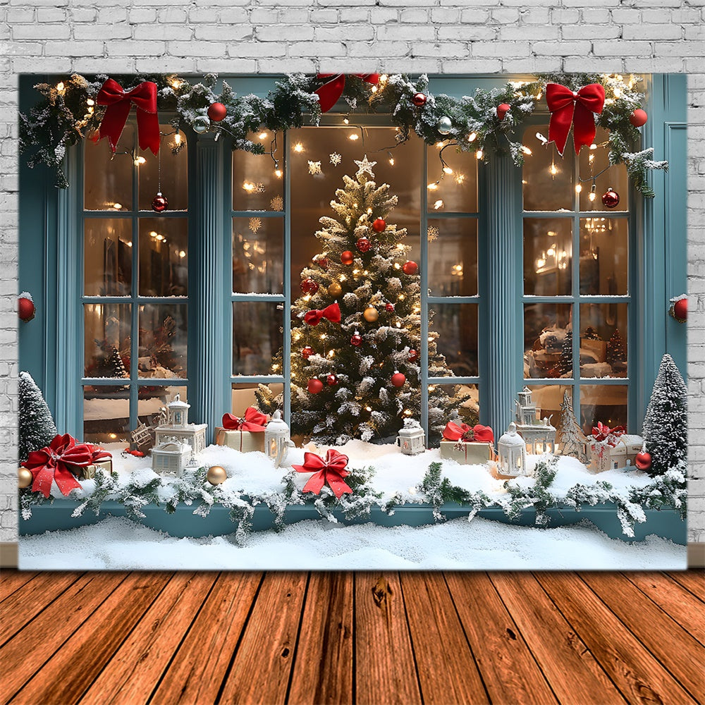 Christmas Shop Window String Lights Backdrop RR8-59