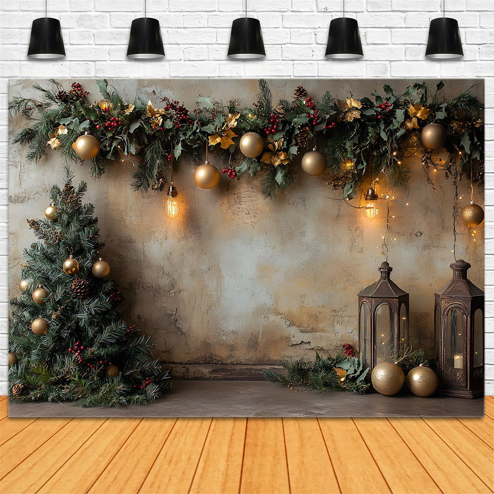 Christmas Balls Tree Decorated Wall Backdrop RR9-57