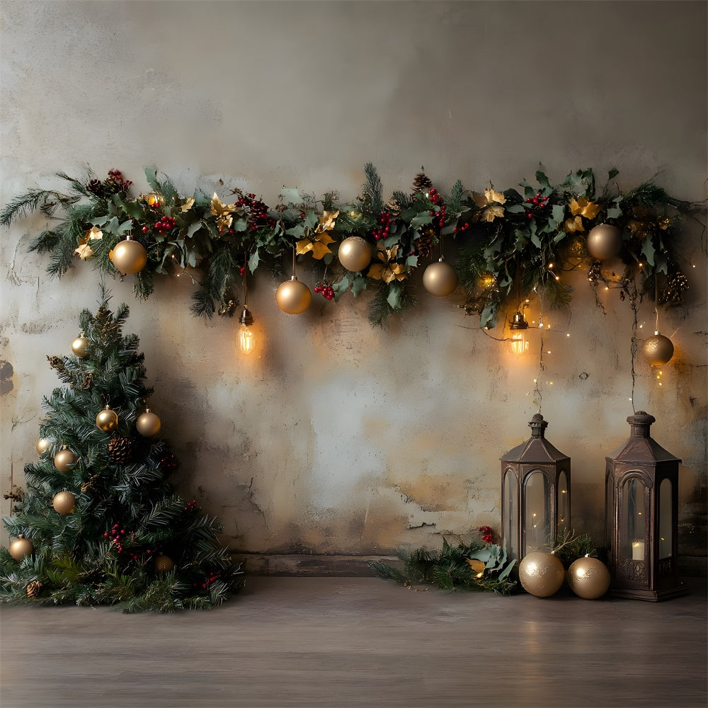 Christmas Balls Tree Decorated Wall Backdrop RR9-57