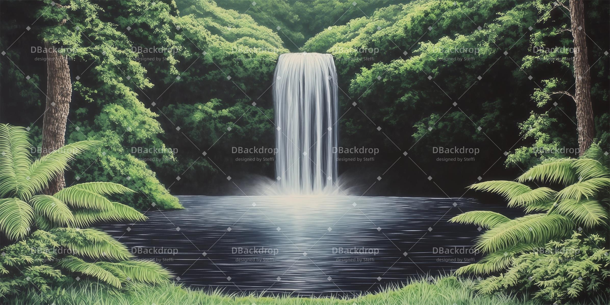 Stage Backdrop Rainforest Waterfall Stage Backdrops CSH59-T56