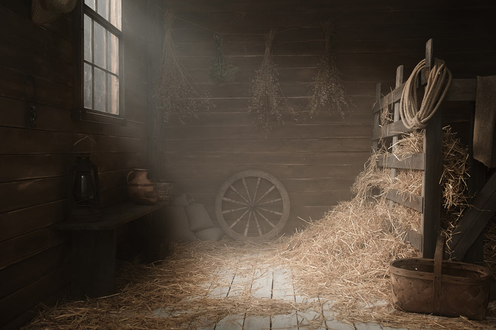 Old Barns Rural Wooden House Photography Backdrop SH-705
