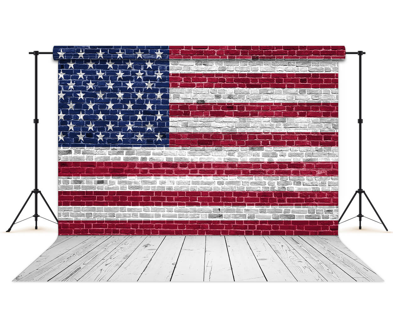 American Flag Brick Patriotic Photo Studio Backdrop SH617