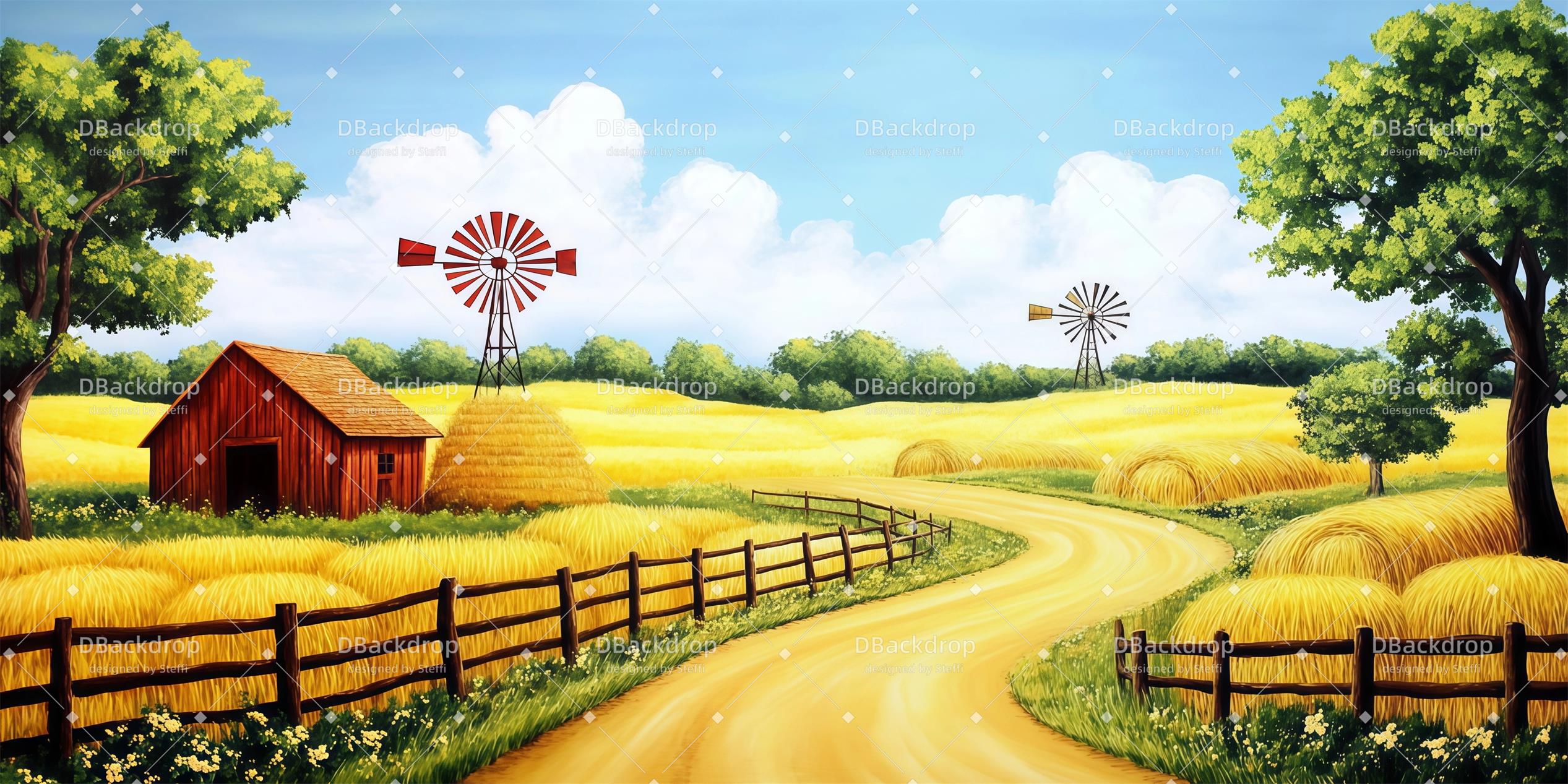 Performance Backdrops Scarecrow Field Theater Stage Backdrop CSH59-T95