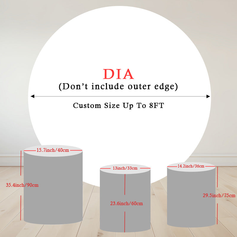 Round Backdrop Kit Colorful Cartoon Dinosaurs Forest Birthday Backdrop MRR9-164