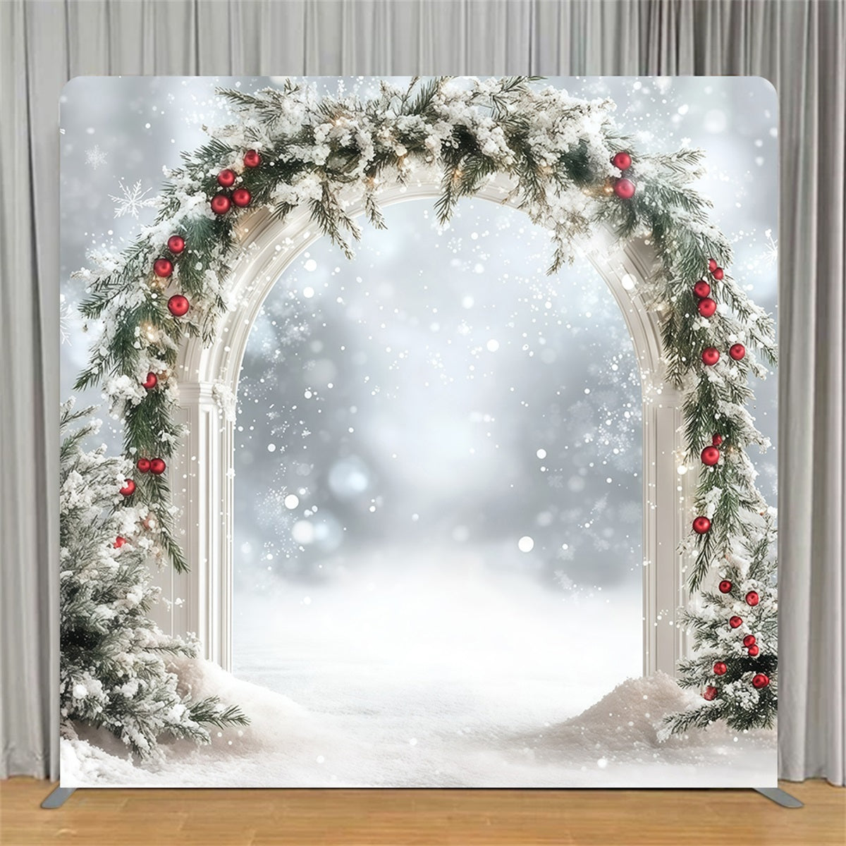 Tension Backdrop Snowy White Holiday Archway Christmas Backdrops TS-GQ57-139