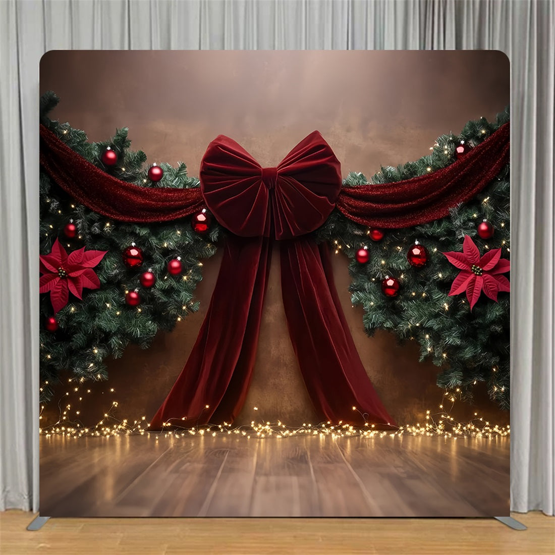 Tension Backdrops Velvet Ribbon Garland Christmas Party Backdrop TS-TWW58-90