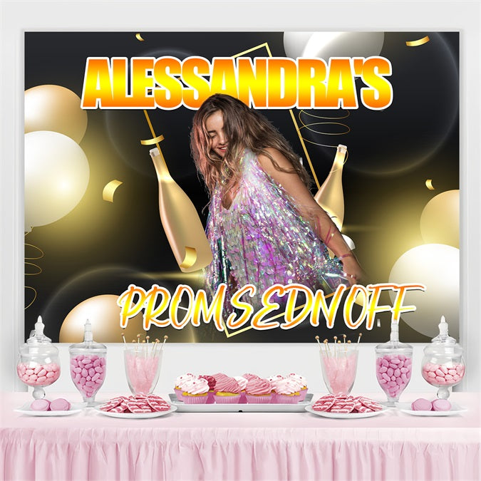 Prom Photo Backdrop Champagne Balloon Custom Party Graduation Backdrop TWW3-105