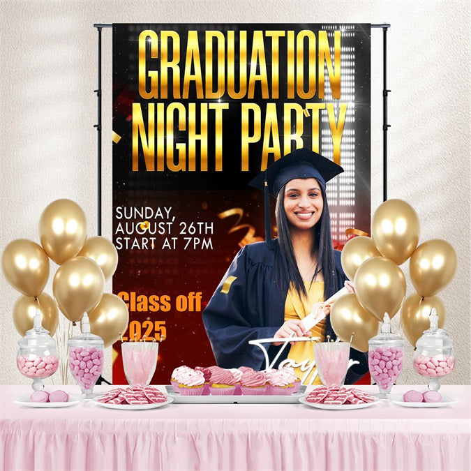 Graduation Backdrops Night Event Custom Party Graduation Backdrop TWW3-109