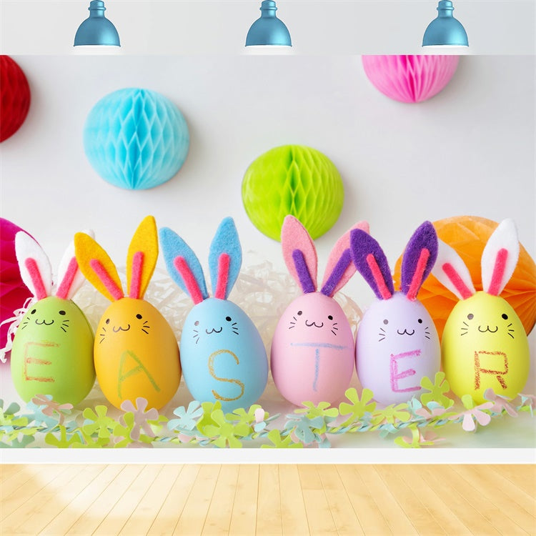 Easter Photo Backdrop Pastel Bunny Egg Celebration Backdrop TWW3-25