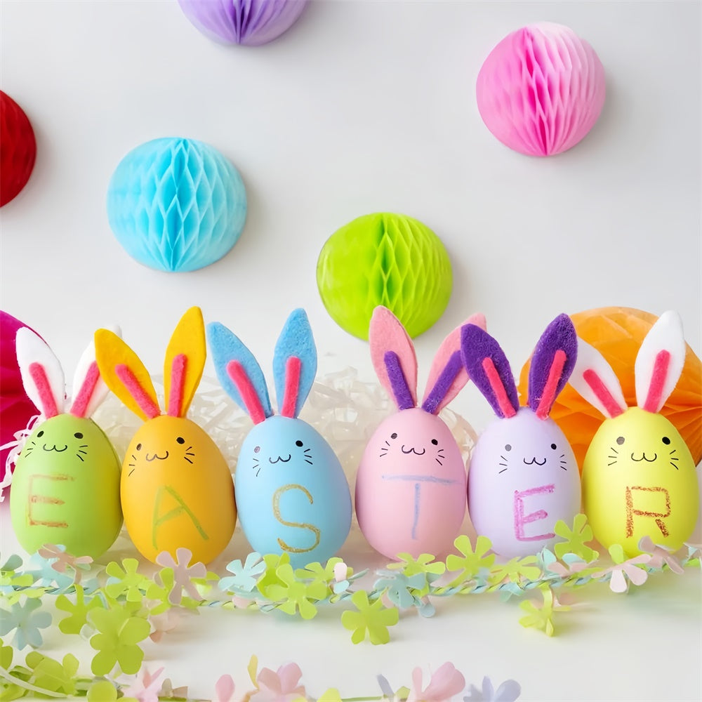 Easter Photo Backdrop Pastel Bunny Egg Celebration Backdrop TWW3-25