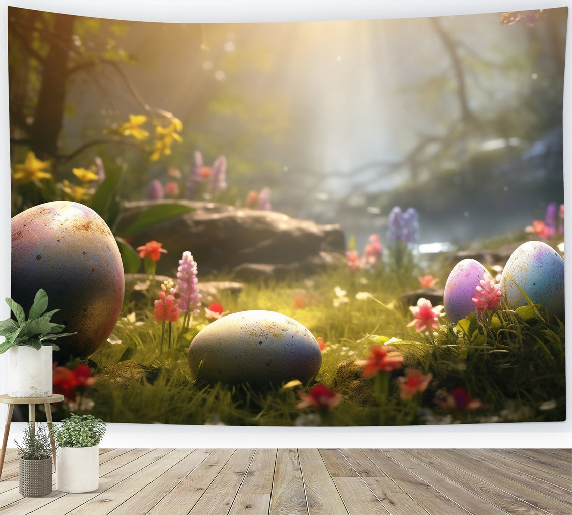 Easter Photo Backdrop Dreamy Woodland Easter Egg Backdrop TWW3-35