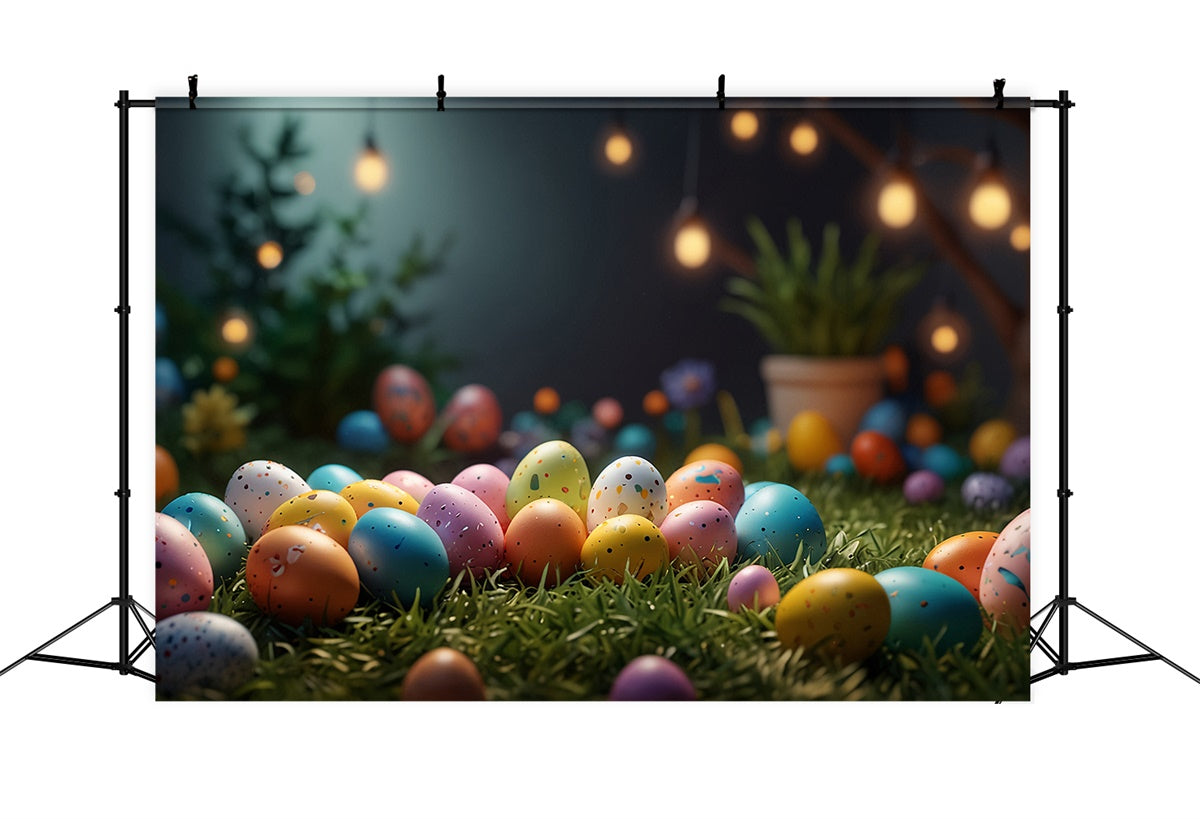 Easter Egg Backdrop Magical Easter Night Glow Backdrop TWW3-42