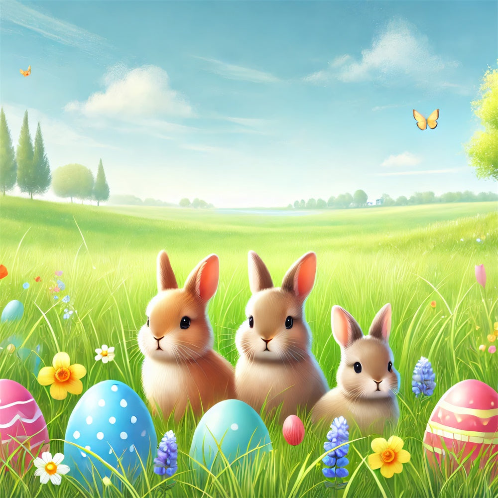 Photography Easter Backdrop Delightful Bunny Meadow Backdrop TWW3-47