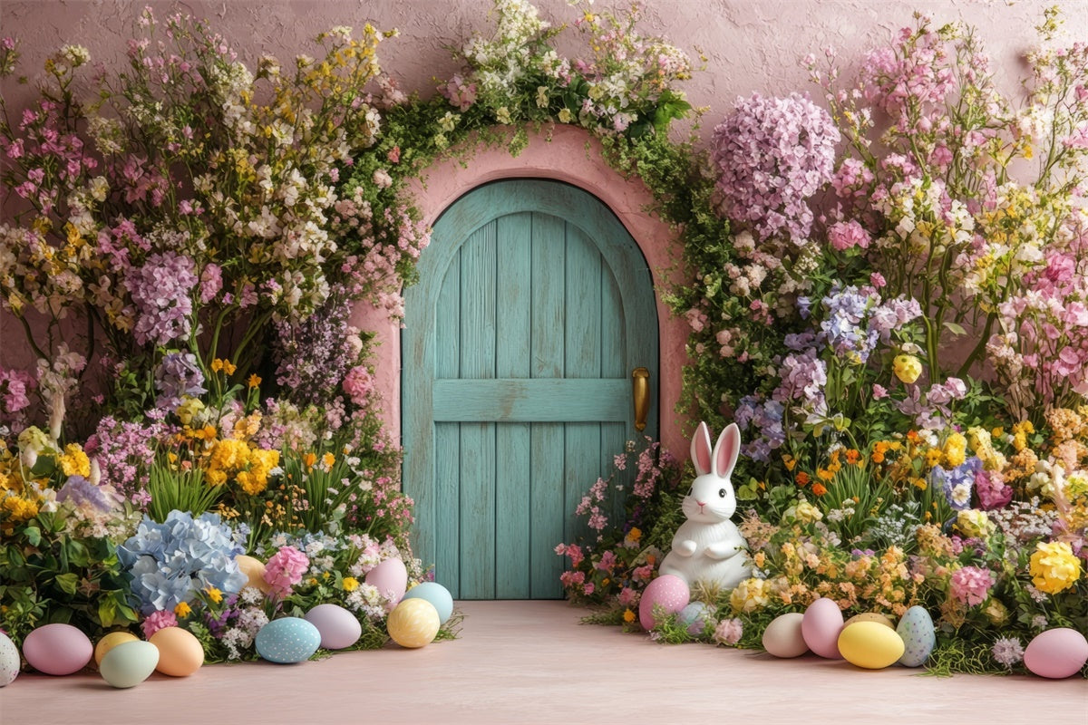 Easter Picture Ideas Pastel Egg Flower Archway Backdrop TWW3-50