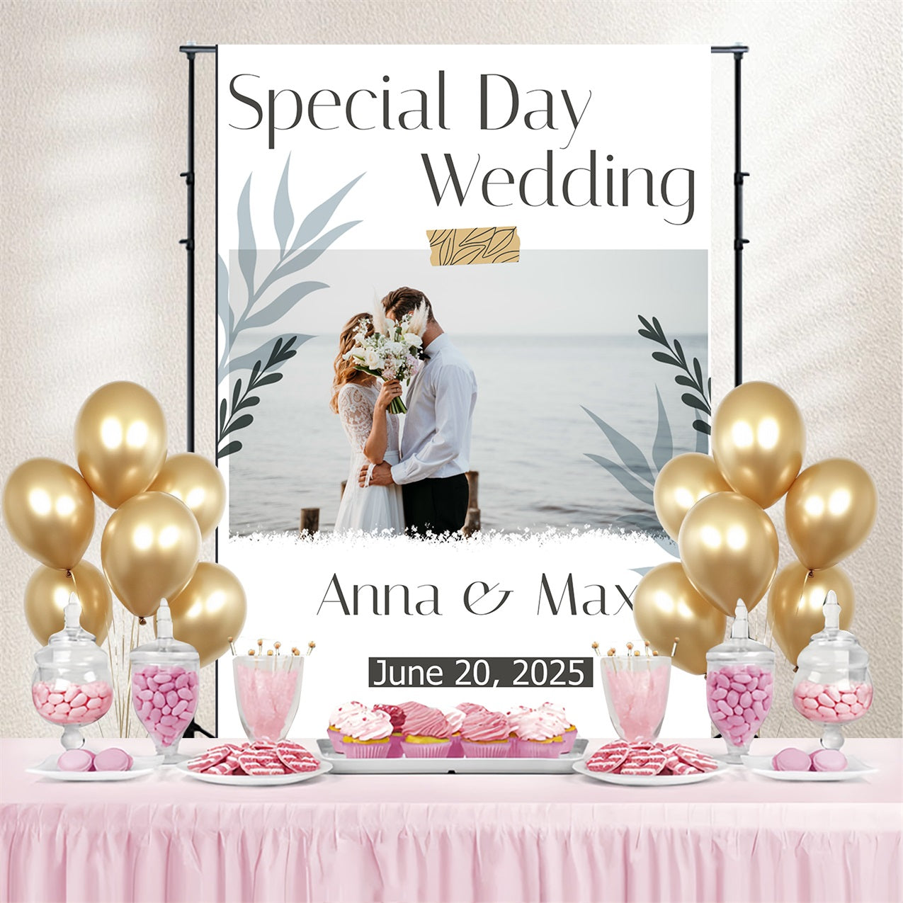 Backdrop Wedding Special Day Customized Backdrop TWW3-94