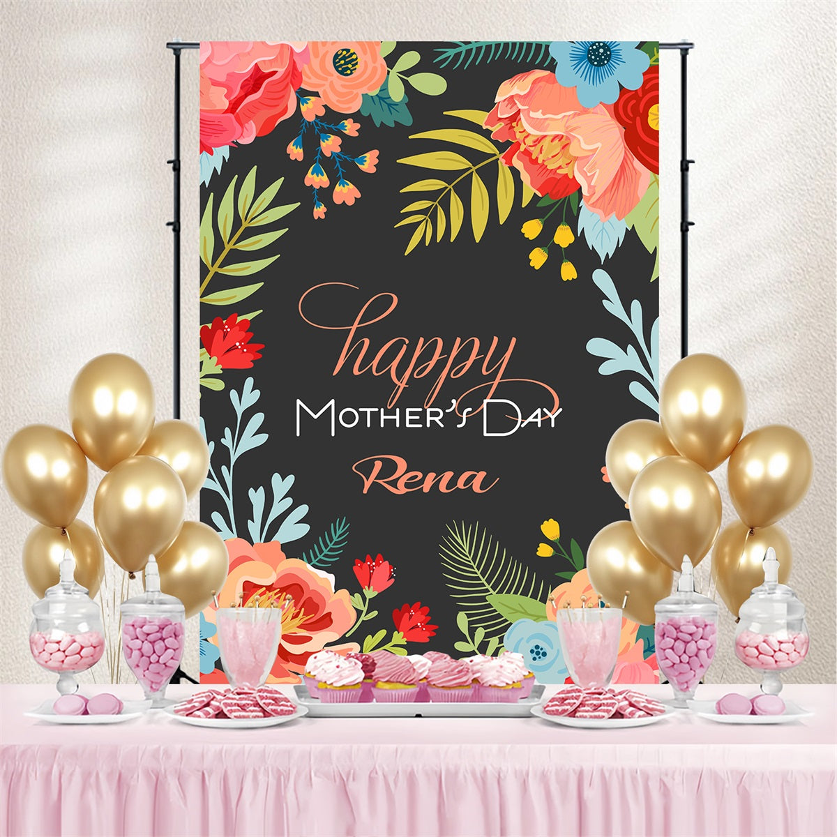 Mothers Day Backdrop Floral Art Customized Backdrop TWW4-12