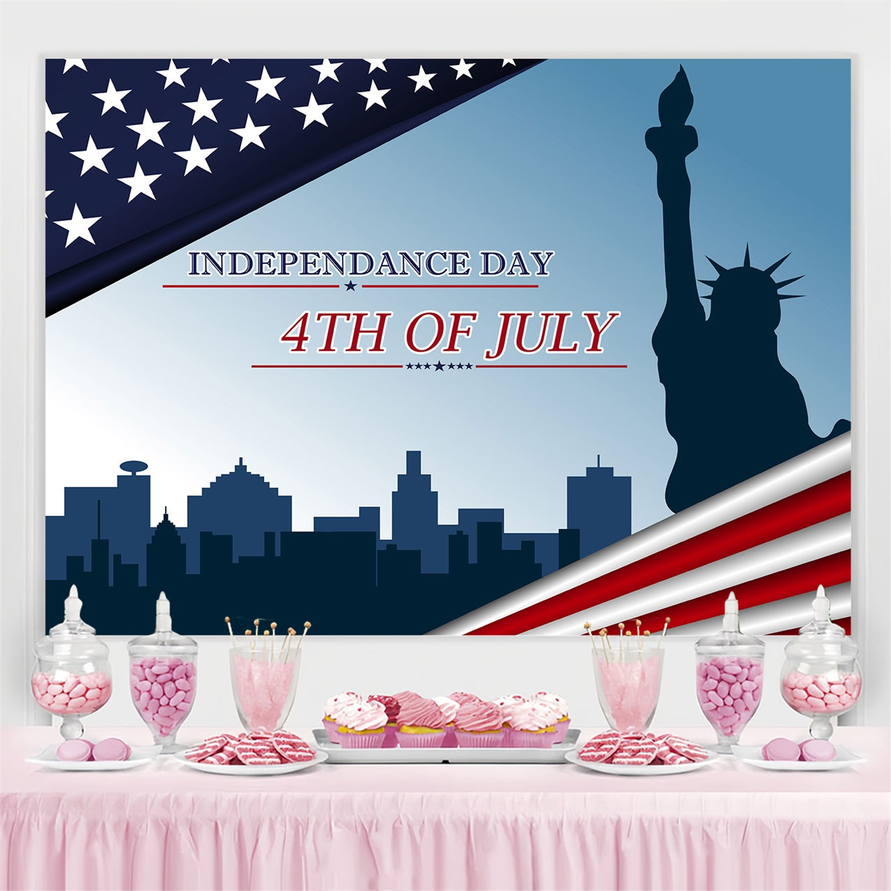 Independence Day Backdrops City Liberty 4th of July Backdrop TWW4-2