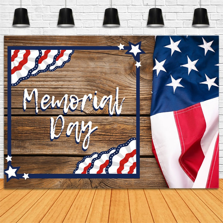 Memorial Backdrops Wooden Patriotic Banner Backdrop TWW4-56