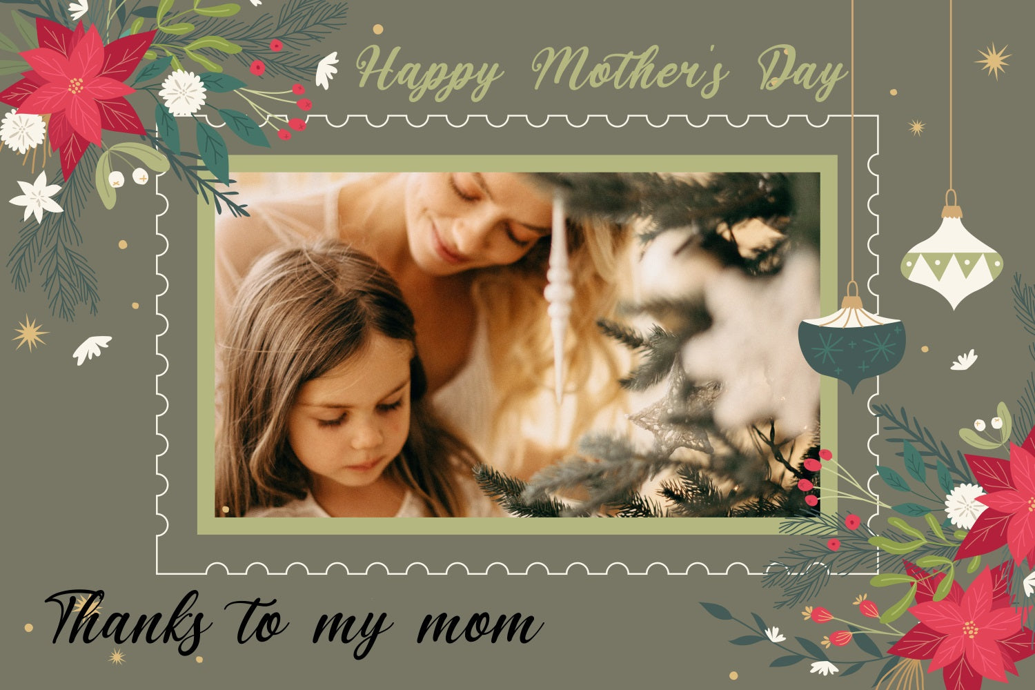 Mothers Day Backdrops Olive Floral Memory Custom Backdrop TWW4-6