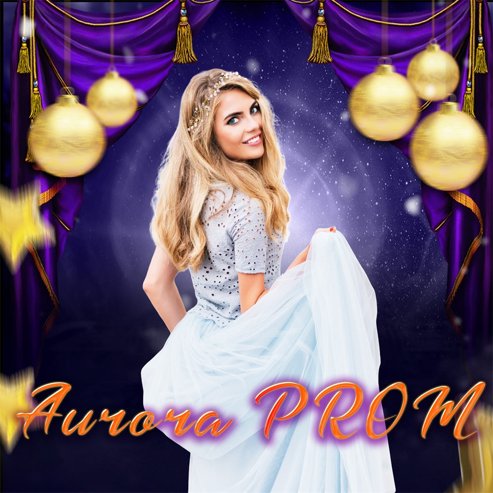 Prom Backdrop Purple Drapes Enchanted Customized Party Graduation Backdrop TWW5-38