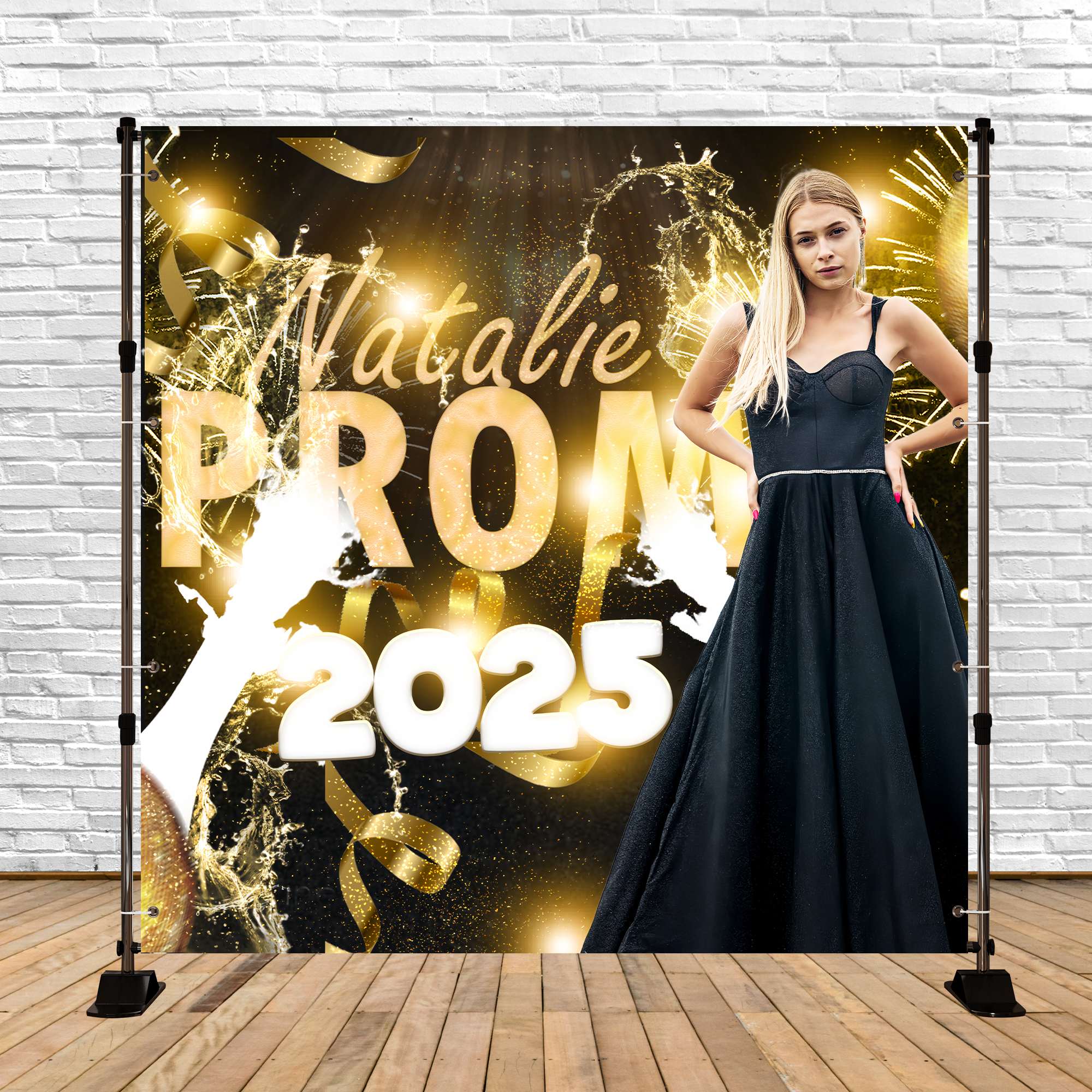 Prom Backdrop Champagne Sparkle Splash Customized Party Graduation Backdrop TWW5-42