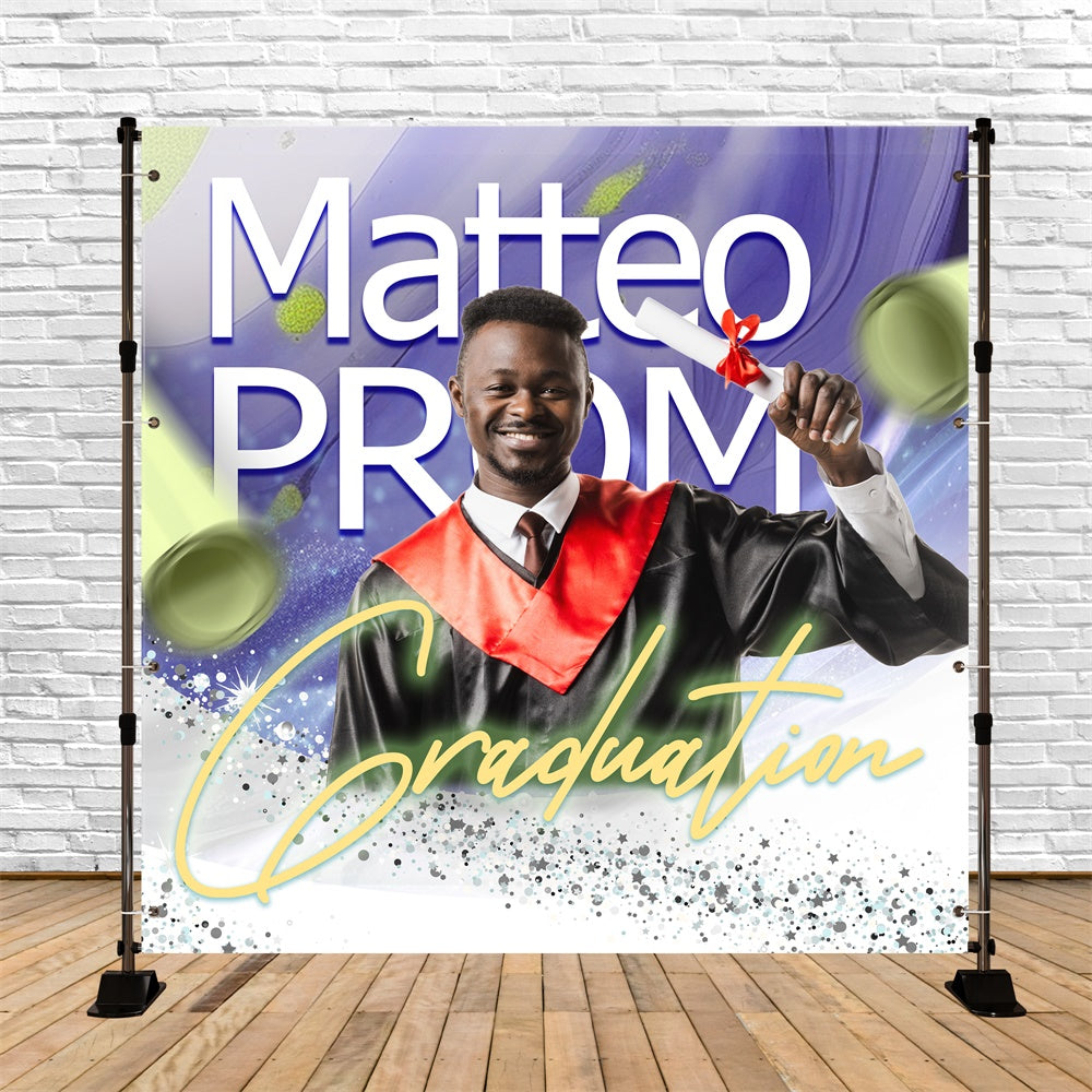 Prom Photo Backdrop Modern Shine Personalized Party Graduation Backdrop TWW5-43
