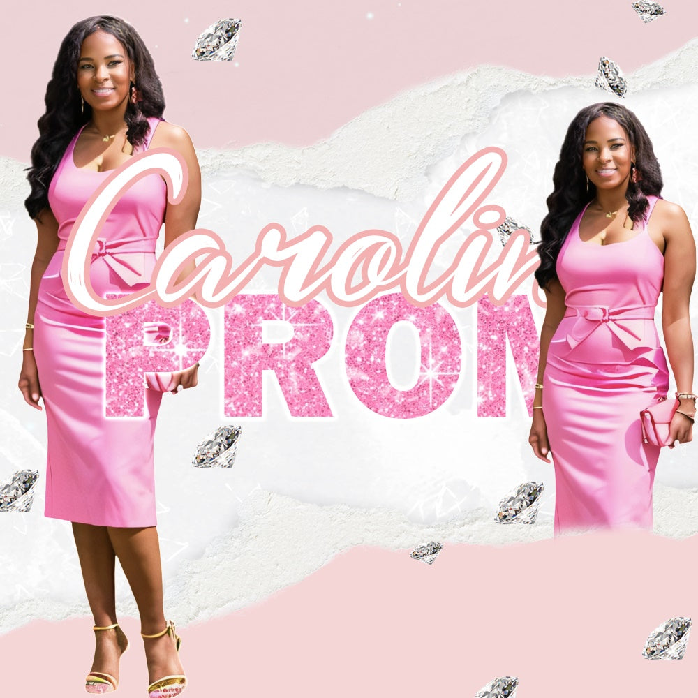 Prom Backdrops Pink Elegance Personalized Party Graduation Backdrop TWW5-47