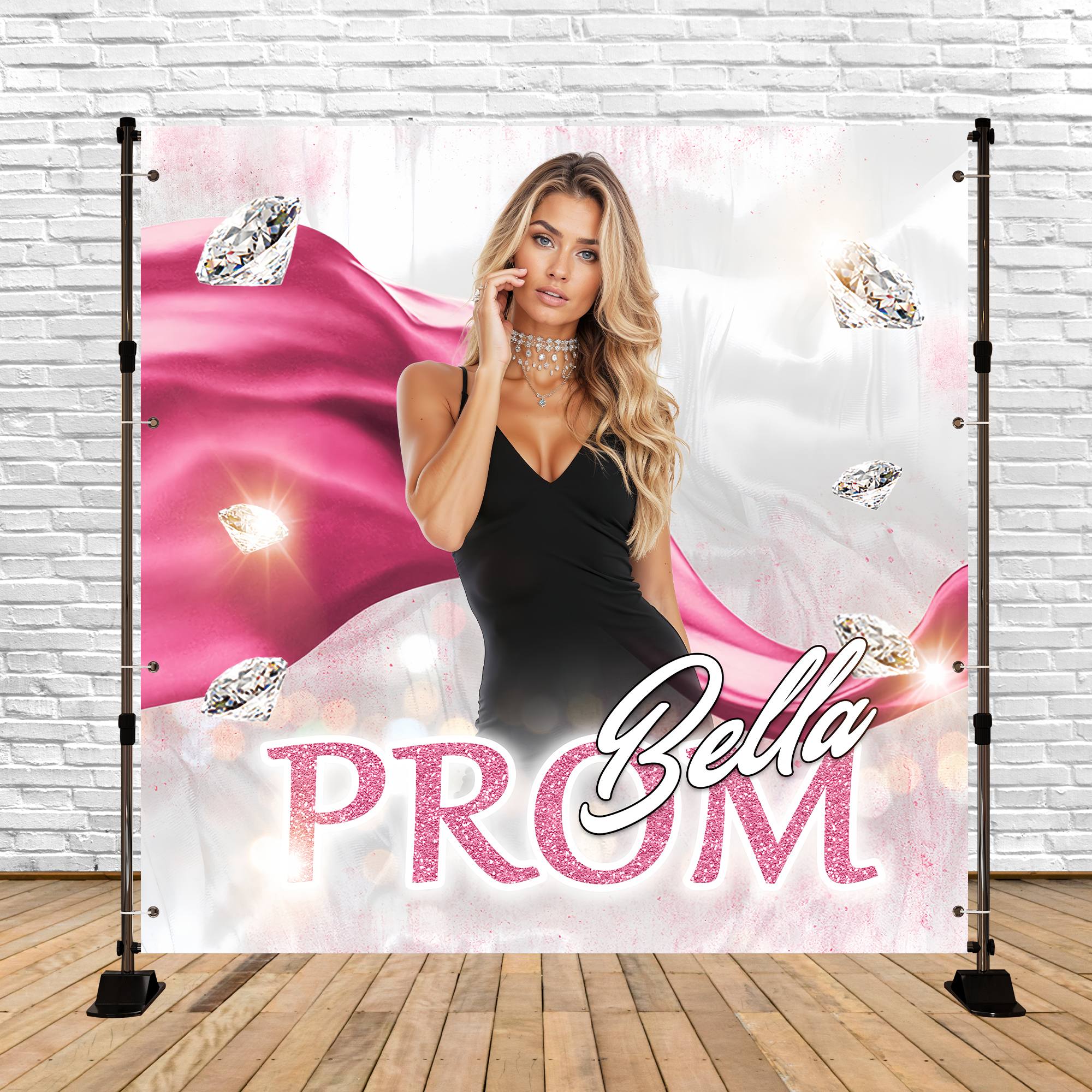 Prom Backdrop Ideas Silk Diamond Custom Party Graduation Backdrop TWW5-48