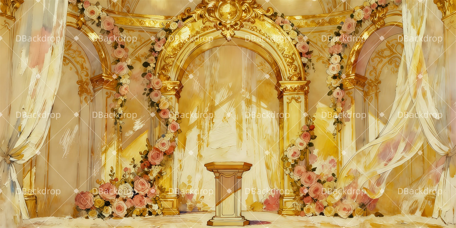 Theater Backdrop Wedding Scene Professional Stage Backdrops TWW510-T45