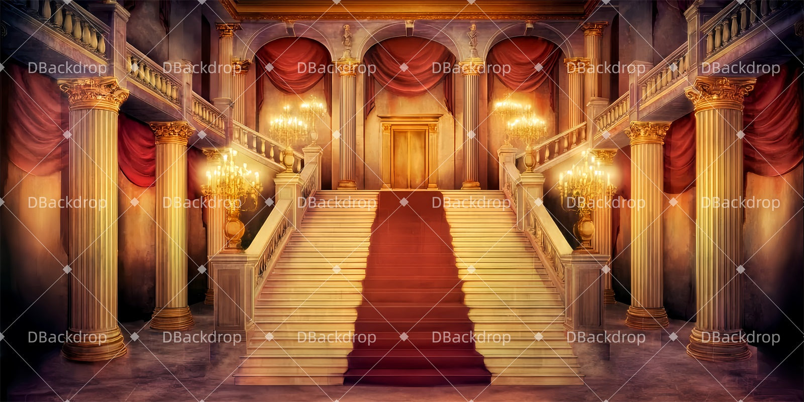 Large Stage Backdrops Castle Hall Theater Backdrop TWW510-T51