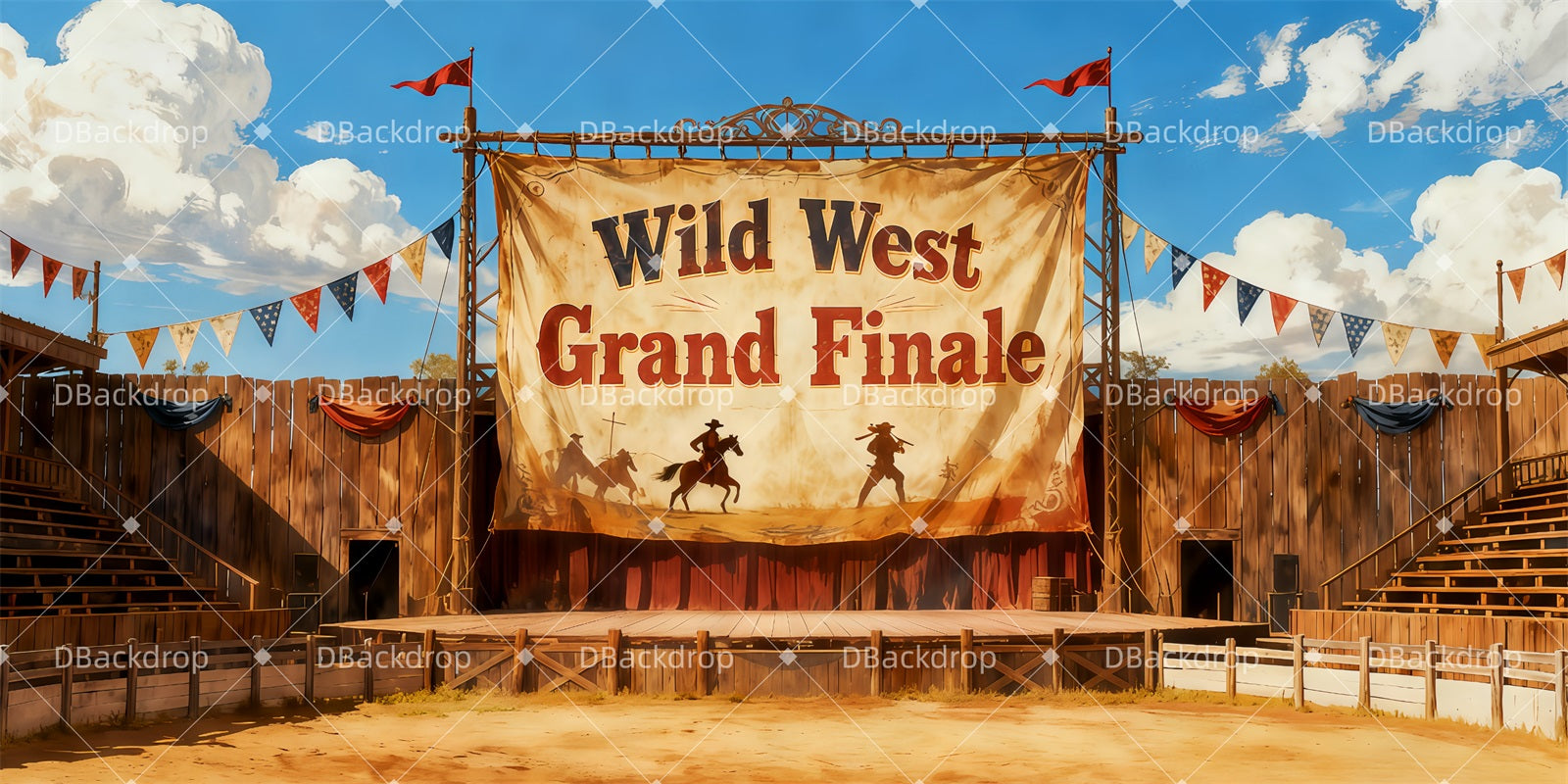 Theater Stage Backdrop Buffalo Bill’s Big Arena Stage Backdrop TWW511-T20