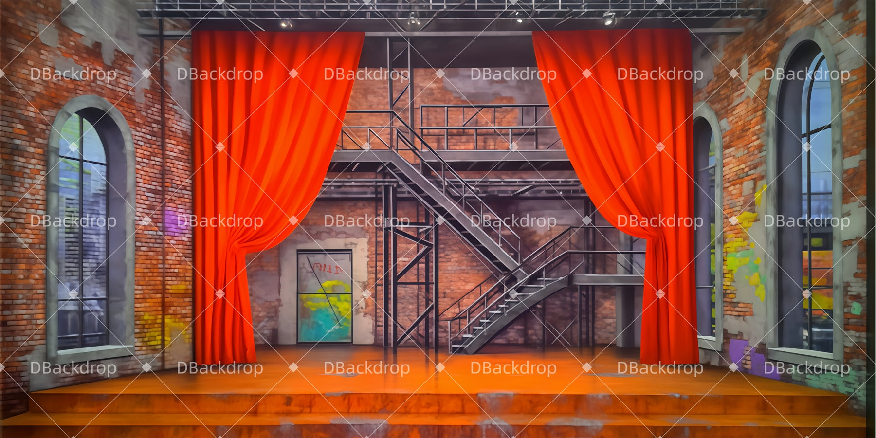 Musical Backdrops Theatre Rehearsal Stage Broadway Stage Backdrop TWW511-T3