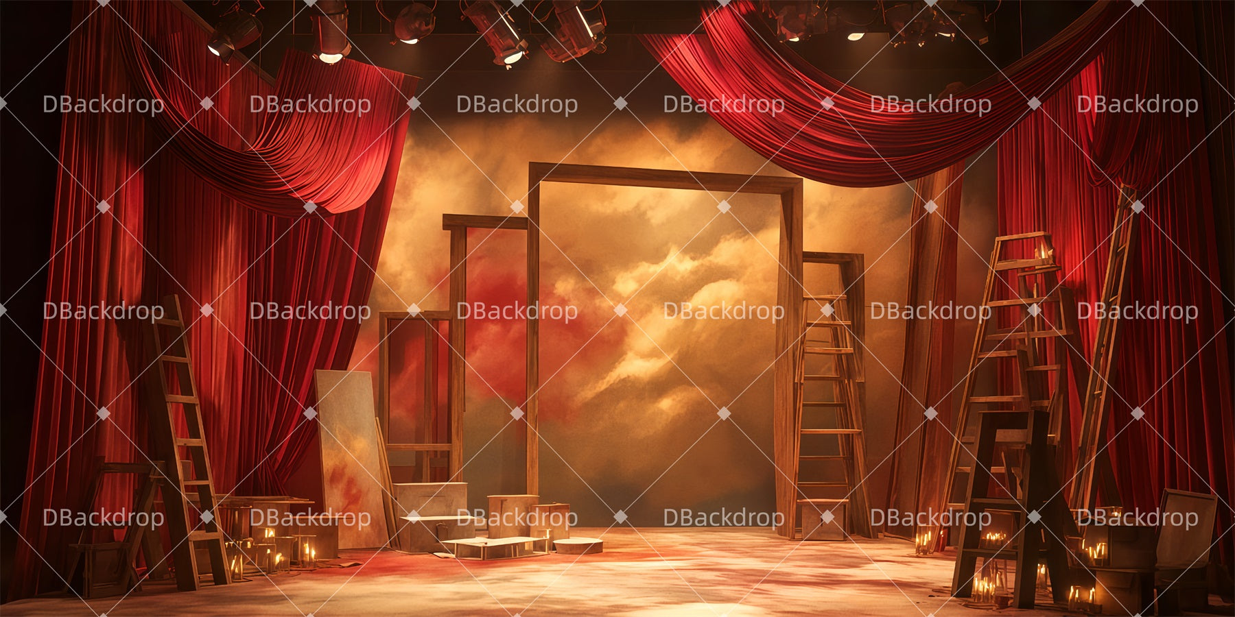 Broadway Stage Backdrops Rehearsal Stage School Play Backdrops TWW511-T55