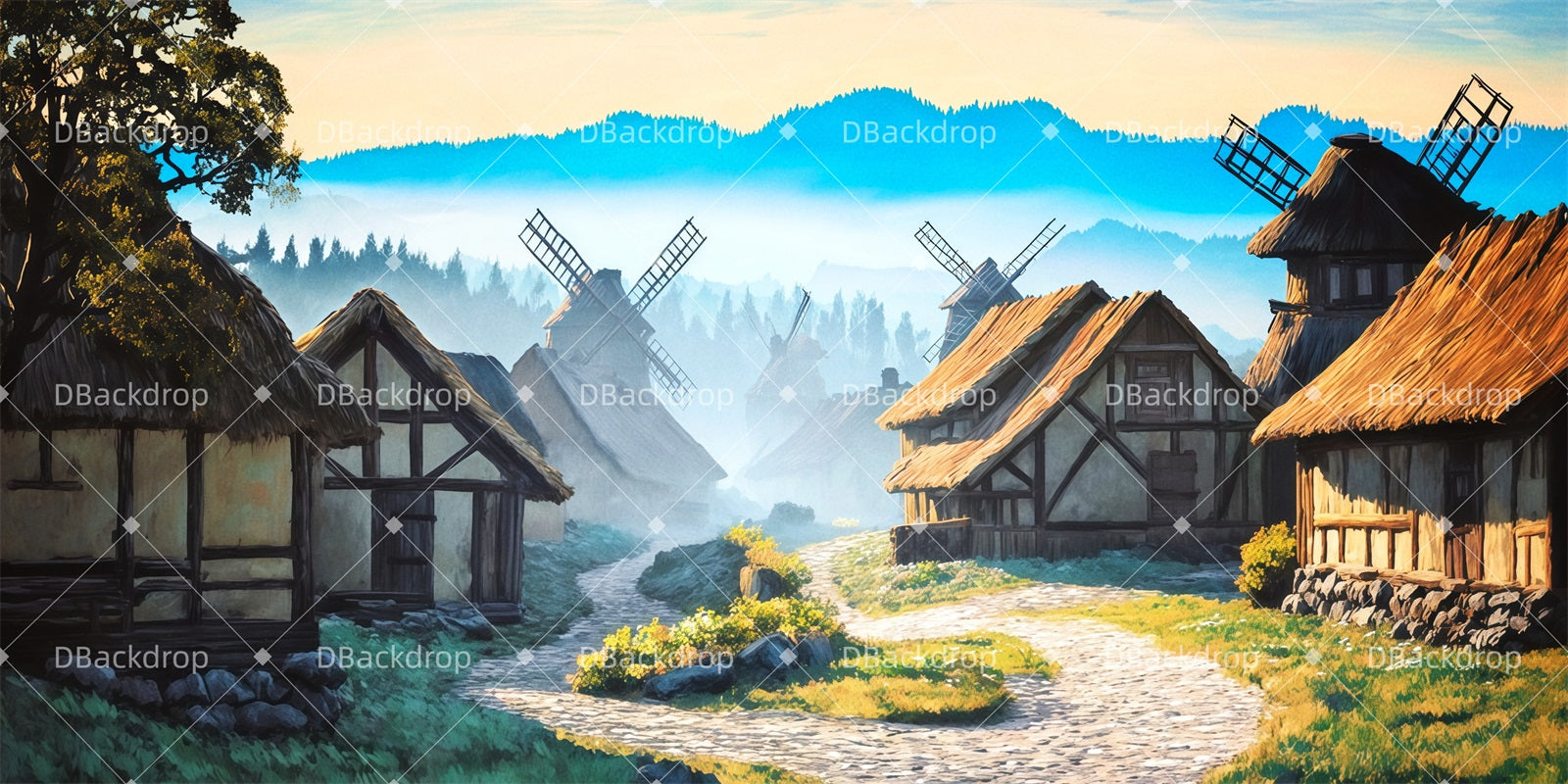 Stage Backdrop Ideas Village of Anatevka Large Stage Backdrops TWW511-T66