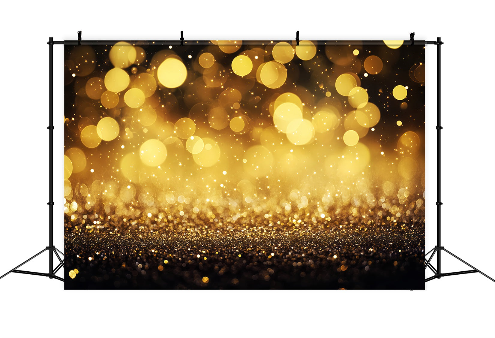 New Year's Backdrops Golden Sparkle Shimmer Bokeh Gold Glitter Backdrop TWW512-7