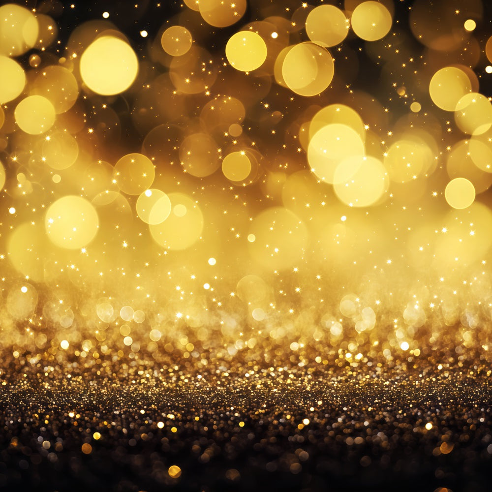 New Year's Backdrops Golden Sparkle Shimmer Bokeh Gold Glitter Backdrop TWW512-7