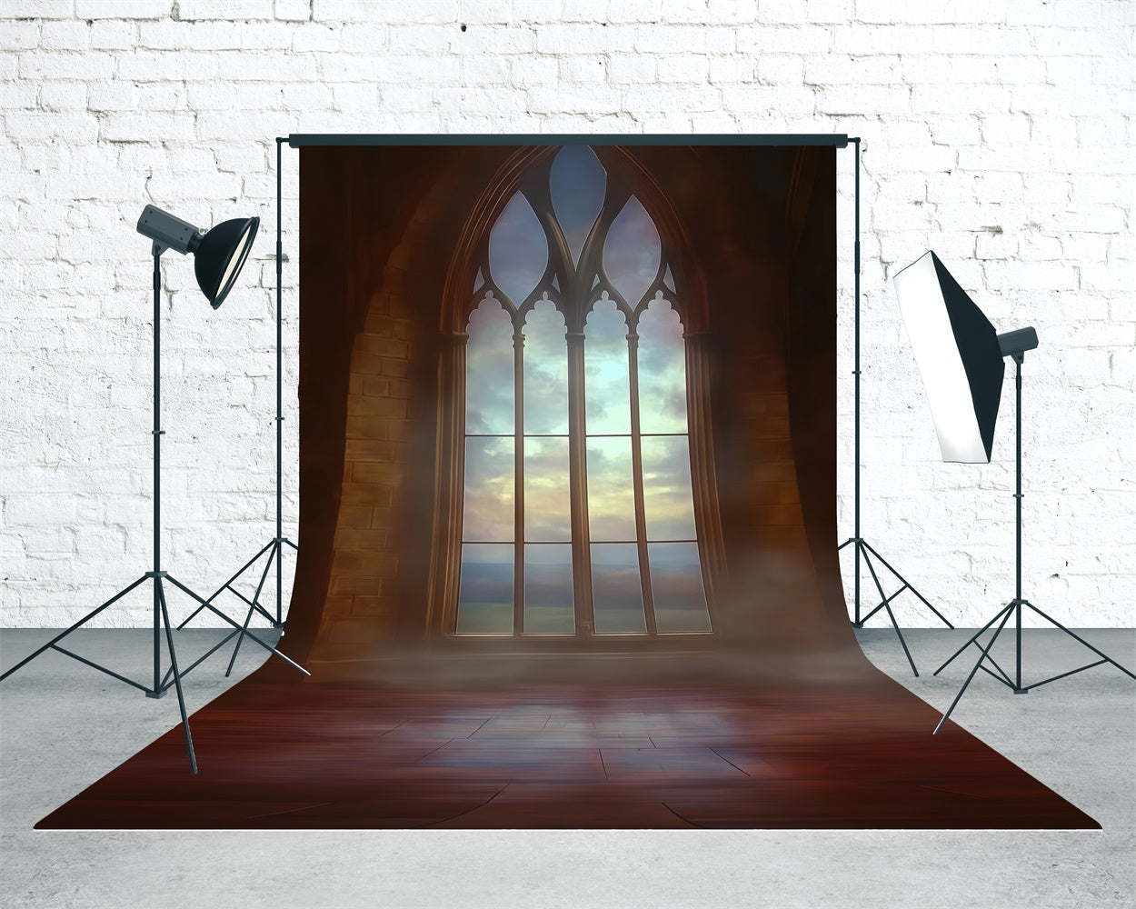 Vintage Photo Backdrop Twilight Arch Window Sweep Backdrop TWW57-76