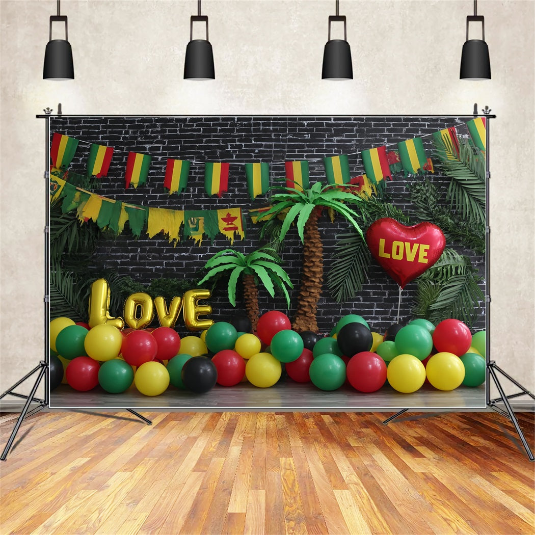 Cake Smash Photography Backdrop Tropical Love Balloon Paradise Birthday Backdrops TWW59-216