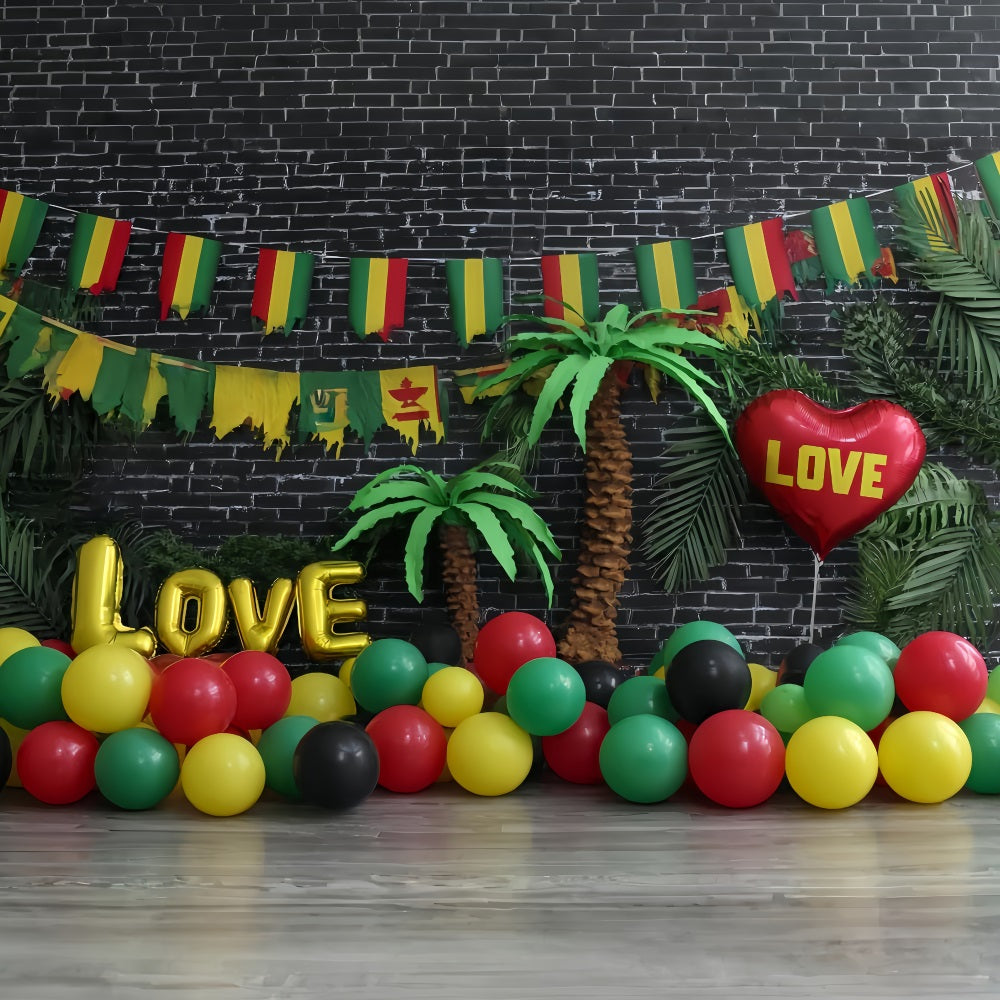 Cake Smash Photography Backdrop Tropical Love Balloon Paradise Birthday Backdrops TWW59-216