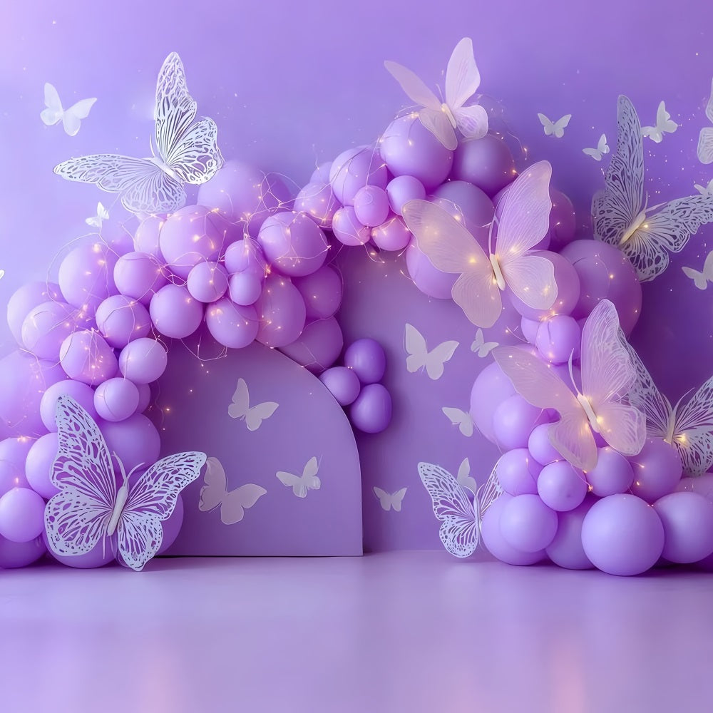 Cake Smash Backdrops Lavender Butterfly Balloon Dream Cake Photography Backdrops TWW59-224