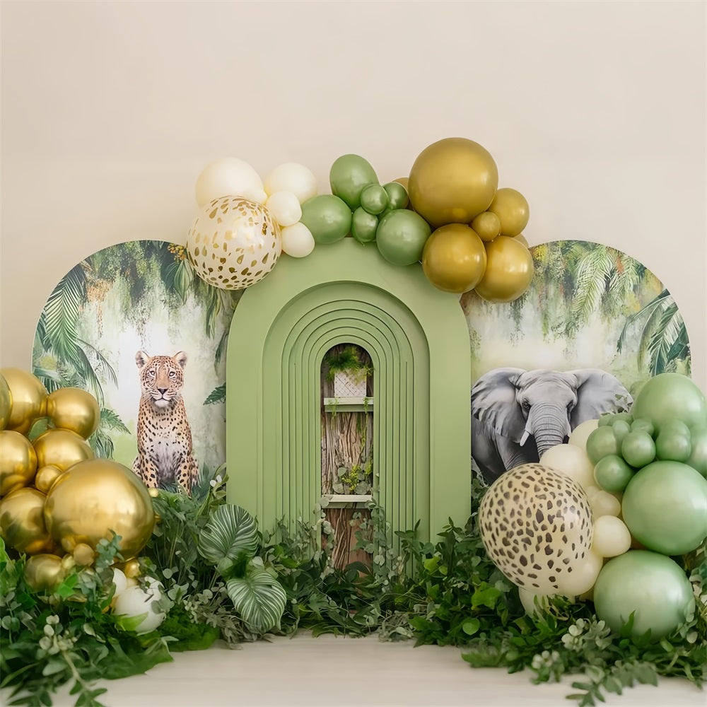 Cake Photography Backdrops Safari Jungle Balloon Adventure Cake Smash Backdrop TWW59-228